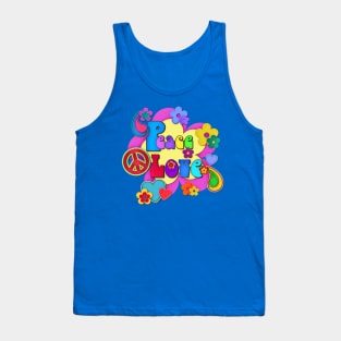 Pretty Flower Power Peace and Love Hippy Design Tank Top